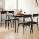 thumbnail image 3 of ChaoLink Juego de 5 piezas para cocina y comedor, con 4 sillas tapizadas, mesa para 4, color negro, 3 of 6