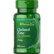 Puritan's Pride Zinc Chelate 25 mg 100 Tablets