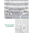thumbnail image 3 of Grey Stripe Tie Up Curtains for Windows 45 Inch Length Balloon Curtains Kitchen Adjustable Balloon Window Shade Modern Simple Geometric White Striped Tie Up Valance Bathroom Curtain Window 34"x45", 3 of 6