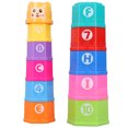 thumbnail image 1 of Tazas apilables de juguete, letras numéricas coloridas, juguetes educativos tempranos para bebés, juego de construcción para 6 meses en adelante, 1 of 9