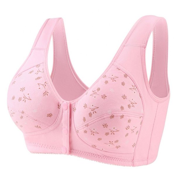 Womens Bra,Plus Size Button Front Closure Bras for Women,Elastic Push