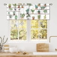 thumbnail image 5 of Boho Floral Curtain Valance for Window Treatments Flower Green Plant Kitchen Treatment Cactus Cottagecore Farmhouse Country Window Drapes for Bathroom Bedroom Living Room 1 panel (52x18 Inch), 5 of 5