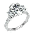 thumbnail image 2 of Eterna Jewel14K White Gold Plated 2.2 Ct Lab Created Diamond Ring - Flare Oval Cut 3 Stone Engagement Ring for Women - Timeless Gift for Her - Celebrate Your Love with a Dazzling Design, 2 of 3