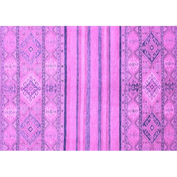 Ahgly Company Indoor Rectangle Abstract Purple Modern Area Rugs, 7' x 9'