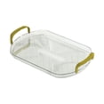 thumbnail image 1 of Bandeja de servicio versátil con asas doradas para artículos de tocador, cosméticos, bandeja para postres , resistente y duradera, multiuso, , Transparente Baoblaze Bandeja decorativa, 1 of 7