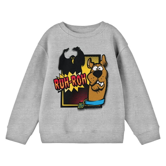 Scooby Doo Ghost Ruh-Roh Boy's Athletic Heather Sweater-M