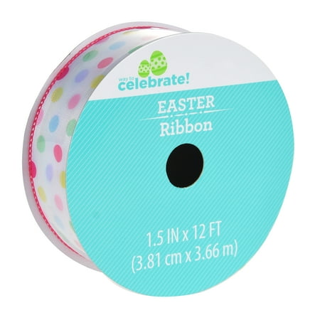 Way To Celebrate Decorative Ribbon, Polka Dots