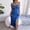 Blue, variant on Women's Casual Tennis Dress Spring Summer Satin Dress with Sleeveless Split Neckline for Women Elegant Low Neck Satin Party Dress Green M