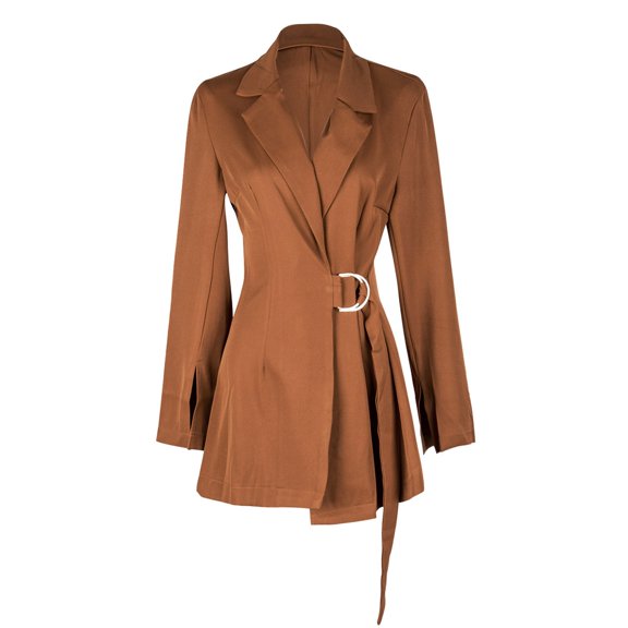 Vedolay Cardigans for Women Long Sleeve Solid Color Cardigan Blouse Brown,L