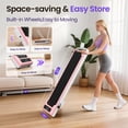 thumbnail image 6 of 5% Foldable Walking Pad,5 in 1 Under Desk Treadmill with Remote Control and LED Display, 330lb Capacity, Compact & Small Treadmill for Home & Office,Pink, 6 of 9