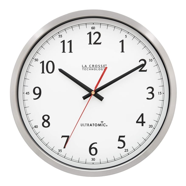 Reloj de pared La Crosse Technology UltraTomic 35 cm de acero inoxidable