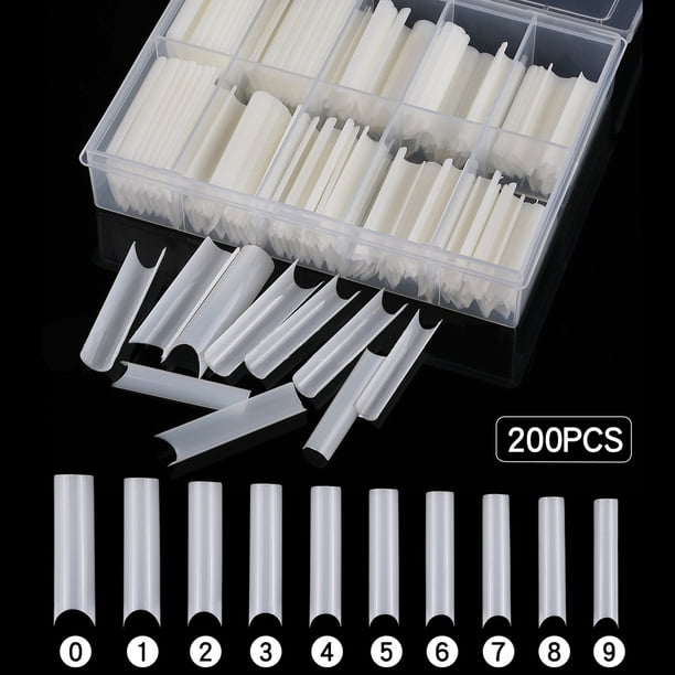Herramientas para decoración de uñas, clavo para tubería de agua extendida, 200 piezas en caja, herramienta para uñas, pieza para uñas