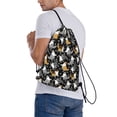 thumbnail image 7 of Cute Funny Pet Dog pattern Drawstring Backpack Sackpack String Bag Cinch Waterproof Bags for Gym Sports Yoga Travel Beach Swimming shopping, 7 of 7