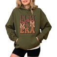 thumbnail image 2 of In My Football Mom Era Hoodie for Women Retro Game Day Sweatshirt, Army Green Hoodie, XL, 2 of 8