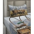 thumbnail image 2 of Ambesonne American Fitted & Top Sheet Set with Sham, Nostalgic Wild Western, Brown Yellow, 2 of 4