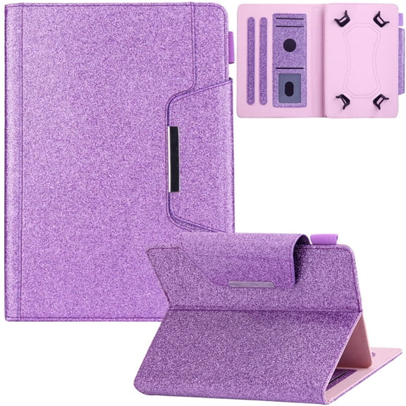 Universal Case for 8.0" Tablet, Artyond PU Leather Folio Stand with Card Slots Case for Galaxy Tab A/Tab E/Tab 4/Tab S2 8.0 iPad Mini 123456/Kindle Fire HD8 2016-2018/HD8/HD8 Plus 2020/2022, Purple