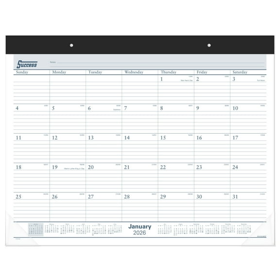 AT-A-GLANCE 2026 Ruled Monthly Desk Pad Calendar Standard 21 34 x 17 - Desk Pad