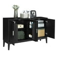 thumbnail image 4 of GDF Studio Stylish 4-Door Sideboard with Adjustable Shelves and Elegant Silver Bar Handles, Black, 4 of 13