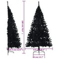 thumbnail image 4 of vidaXL Artificial Half Christmas Tree with Stand Black 180 cm PVC, 4 of 5