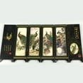 thumbnail image 4 of Ludlz Wooden 6-Panel Peacock Screen Room Divider Folding Partition Gift Desktop Decor, 4 of 6