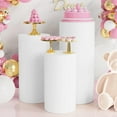 thumbnail image 2 of Joyfeel 3 Pcs Party Cylinder Pedestal Stand Cover Plinth Pillar Decorative Sleeves Birthday Party Wedding Decor Dessert Base Wrap Cloth Party Planner, 2 of 10