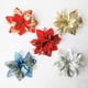 thumbnail image 2 of Christmas Poinsettia Glitter Flower Hanging Xmas Party Tree Decoration DIY Garlands Home Wedding Party Decorations Artificial, 2 of 5