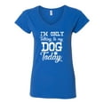 thumbnail image 2 of Wild Bobby I'm Only Talking to My Dog Today Dog Lover Women Standard V-Neck Tee, Royal, Large, 2 of 5