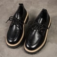 thumbnail image 5 of Willtoo Women's Retro Fashion Loafers Solid Color Lace up Mary Jane Shoes Platform Comfortable Slip On Casual Shoes Non-Slip Breathable Work Pumps Shoes, 5 of 6