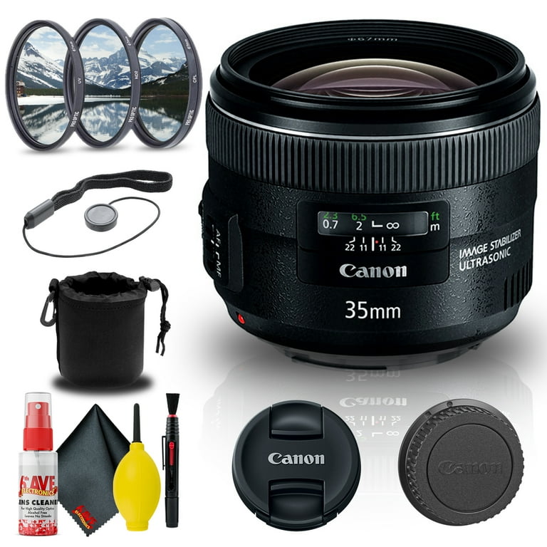 Canon EF 35mm f/2 IS USM Lens (5178B002) + Filter Kit + Lens Pouch