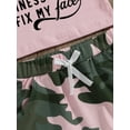 thumbnail image 6 of Toddler Baby Girl 2Pcs Outfit 1T 2T 3T 4T 5T Summer Clothes Short Sleeve Letter T Shirts Tops +Camouflage Shorts Set, 6 of 7