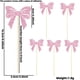 thumbnail image 1 of Helado Decoraciones de Fiesta de Cumpleaños, Bow Cupcake Toppers Y Bowknot Selecciones de Torta para Cumpleaños Boda Compromiso Nupcial, Decoración de Fiesta Temática de Arco, Vestido de Invitado de B, 1 of 1