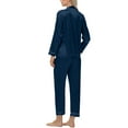 thumbnail image 6 of SwiftWear Silk Pajama Set for Women 2 Pieces- Sleepwear & Loungewear Satin Long Sleeve Top and Pants, Soft Home Comfort Blue, 6 of 6