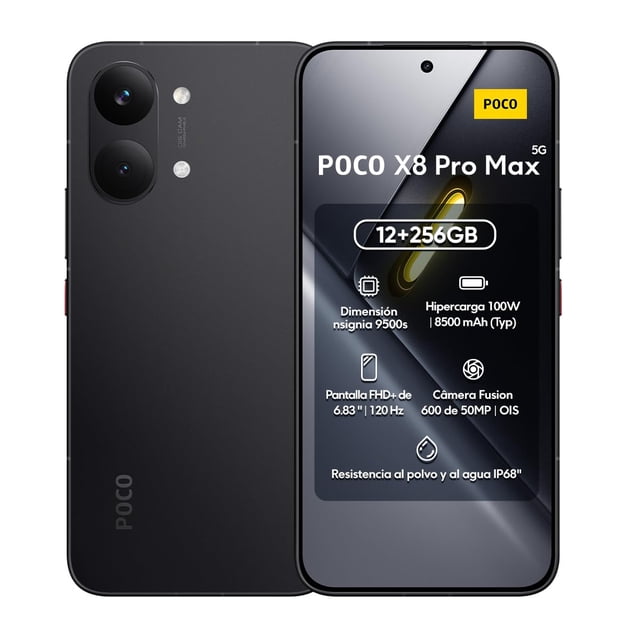Celular Xiaomi Poco X8 Pro MAX 12GB RAM 256GB ROM Negro