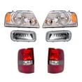 thumbnail image 3 of Brock Aftermarket Replacement Driver Left Passenger Right Halogen Combination Headlights with Chrome Bezel-Rectangular Fog Lights -Tail Lights 6 Piece Set Compatible with 2004-2006 Ford F-150, 3 of 9