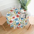 thumbnail image 2 of Watercolor Blue Floral Tablecloth 60 Inch Round Spring Summer Flower Table Cloth Washable Polyester Table Cove For Picnic Camping Holiday Dining Room Kitchen Decor Indoor Outdoor Party Decoration, 2 of 6