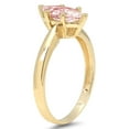 thumbnail image 2 of 1 ct Marquise Cut Simulated Pink Diamond Solitaire 18K Yellow Gold Womens Engagement Ring, 2 of 4