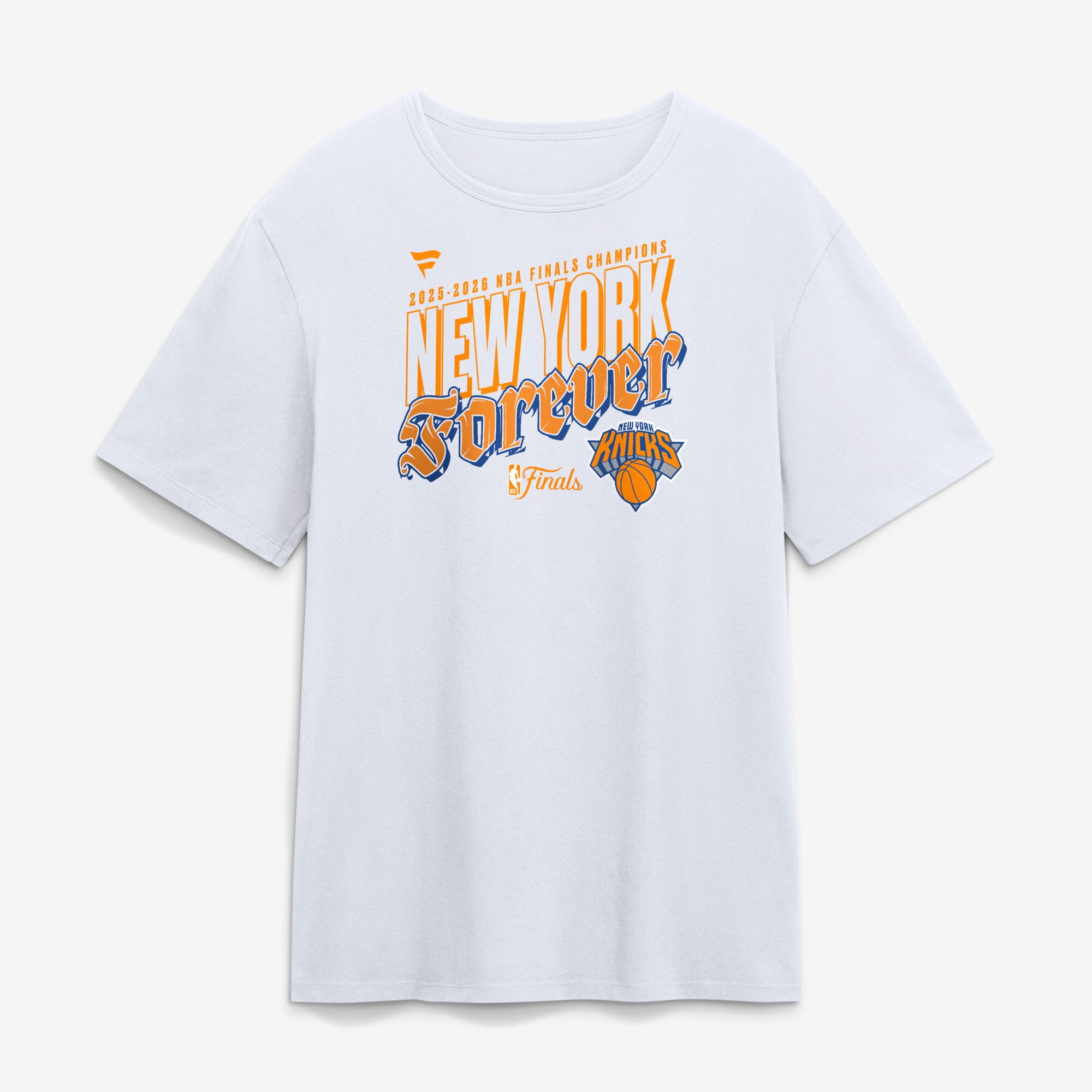 Men's Fanatics White New York Knicks 2026 NBA Finals Champions Big & Tall Hometown T-Shirt