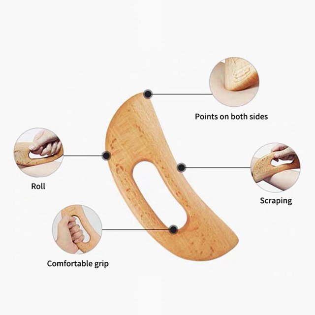 Tablero Gua Sha, masajeador raspador Gua Sha de madera para patas traseras, herramienta de masaje raspador de madera altamente versátil