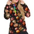 thumbnail image 5 of Yiaed Colorful Tulips Print Womens Casual Hoodies Crew Neck Long Sleeve Sweatshirts With Pocket Pullover Tops Women's Hooded Sweatshirt-X-Large, 5 of 5