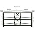 thumbnail image 3 of Evelyn&Zoe Celine Hexagonal TV Stand with Glass Shelves for TV's up to 55", Blackened Bronze, 3 of 4