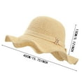 thumbnail image 3 of TIEVOSA Womens Hat Summer Sun Hat Beach Tourism Hat Ruffle Edge Bow Sun Hat（Yellow）, 3 of 5