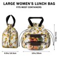 thumbnail image 5 of Sunflower and Guitar Cream Pattern Drawstring Insulated Lunch Bag for Women, Stain-Resistant Large Lunch Tote with Multi-Pockets for Work Office, 5 of 6
