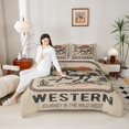 thumbnail image 4 of Homewish Teens Western Farmhouse Horse Bedding Comforter Set 2pcs,Exotic Style Twin Comforter Sets Microfiber,Retro Vintage Breathable Bedding Set,Breathable Home Decor,Reversible, 4 of 8
