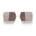 thumbnail image 2 of Womens Chic Designer Fashion Luxury Oversize Sunglasses White Silver Mirror, 2 of 4