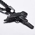 thumbnail image 4 of Collar de acero inoxidable para hombre, colgante de ametralladora Uzi Submachine Gun, 4 of 5