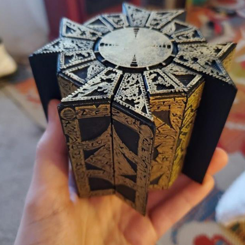 Detachable Hellraiser Puzzle Box, Hellraiser Puzzle Box Functional, Deformation Detachable Lock Puzzle Box. with Base (Standard)