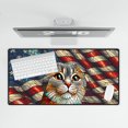 thumbnail image 4 of Patriotic Scottish Fold Stained Glass Portrait American Flag Desk Mat Full Keyboard Mouse Pad Cat Lover Kitten Owner Gifts Large Mousepad - 01010, 4 of 5