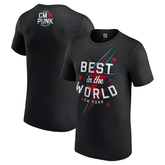 Men's Black CM Punk Best In The World Lightning T-Shirt