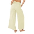 thumbnail image 3 of High Waisted Wide Leg Pants Straight Pure Color Elastic Waisted Wide Leg Trousers for Women Lady Khaki M, 3 of 5