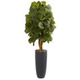 thumbnail image 1 of Nearly Natural 5735 5.5 ft. Fiddle Leaf Artificial Tree in Gray Cylinder Planter, 1 of 1